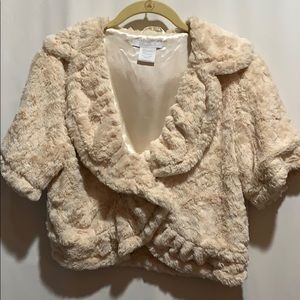 CHARLOTTE RUSSE BOLERO JACKET SZ L FAUX FUR